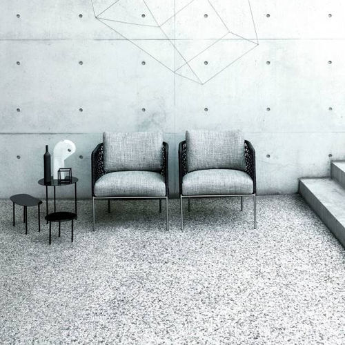 Poltrona contemporanea - CAFÈ - Living Divani - in tessuto / in pelle / in corda
