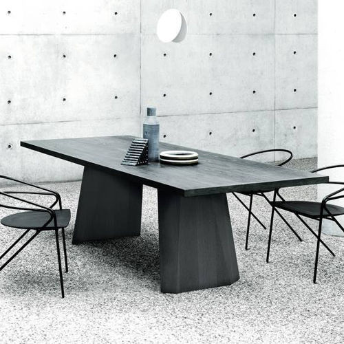 Tavolo da pranzo contemporaneo - WEDGE - Living Divani - in rovere / in legno massiccio / in alluminio