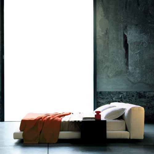 Letto matrimoniale - SOFTWALL - Living Divani - contemporaneo / imbottito / con testiera imbottita