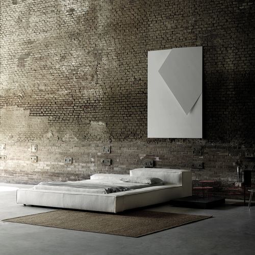 Letto matrimoniale - EXTRASOFT - Living Divani - contemporaneo / imbottito / con testiera