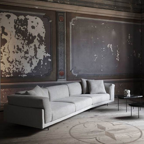 Divano contemporaneo - ECHOO - Living Divani - in tessuto / in pelle / grigio