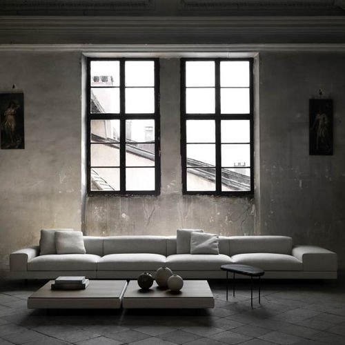 Tavolino basso contemporaneo - LORENTZ - Living Divani - in legno / con supporto in metallo / rettangolare