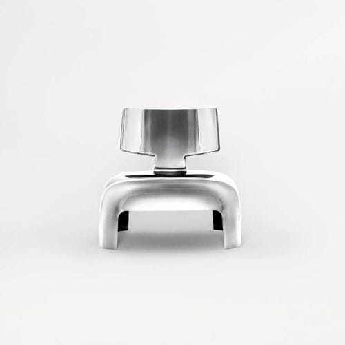 Poltrona contemporanea - 02 - Living Divani - in alluminio / rossa / blu