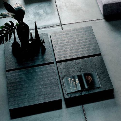 Tavolino basso contemporaneo - MENHIR - Living Divani - in rovere / in MDF / in acciaio inossidabile