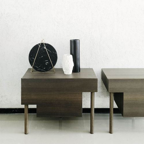 Comodino contemporaneo - STILT - Living Divani - in rovere / in olmo / con supporto in quercia