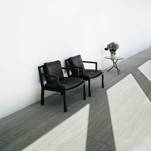 Poltrona contemporanea - GRAY - Living Divani - in tessuto / in pelle / in rovere