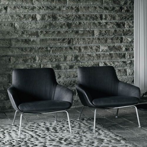 Poltrona contemporanea - READER - Living Divani - in tessuto / in pelle / in acciaio