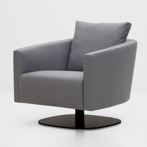 Poltrona contemporanea - BOUVIER - Joquer - in tessuto / in legno / grigia