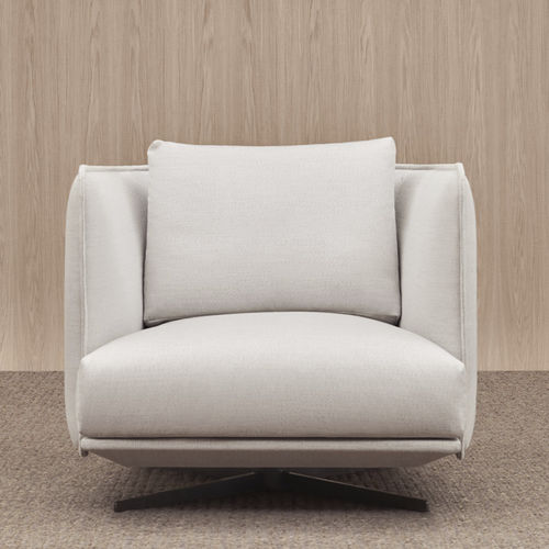 Poltrona contemporanea - SERENE - Joquer - in tessuto / in legno / con rivestimento rimovibile