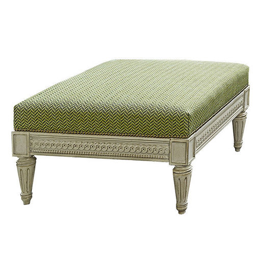 Pouf Luigi XVI - ART. 8474 - SALDA ARREDAMENTI - in tessuto / in legno / quadrato