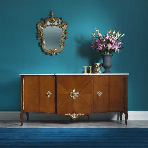 Credenza in stile - ART. 8593 - SALDA ARREDAMENTI - in ciliegio / in ottone / in marmo