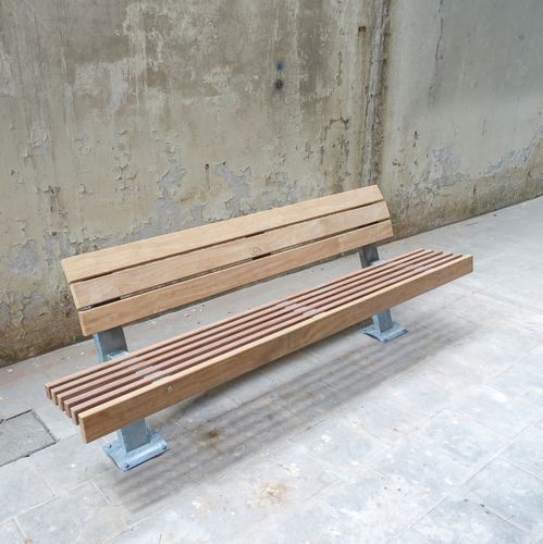 Panca per spazi pubblici contemporanea - Lean Standard - Streetlife - in bambù / in acciaio galvanizzato / in acciaio termolaccato