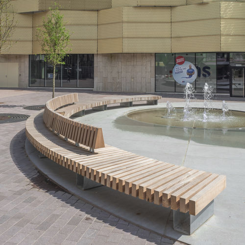 Panca per spazi pubblici contemporanea - ROUGH&amp;READY - Streetlife - in legno / in acciaio galvanizzato / in corten