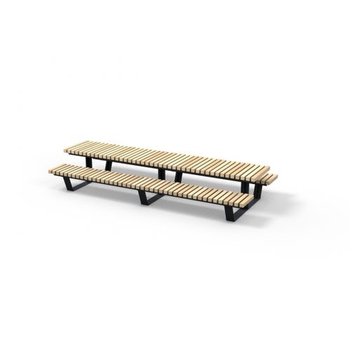 Tavolo da picnic contemporaneo - Solid Crosswise - Streetlife - in legno / in materiale riciclato / con supporto in acciaio