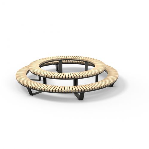 Tavolo da picnic contemporaneo - SOLID - Streetlife - in legno / in materiale riciclato / con supporto in acciaio