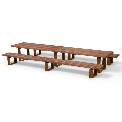 Tavolo da picnic contemporaneo - Solid Meet&Work - Streetlife - in legno / con supporto in acciaio galvanizzato / con supporto in acciaio termolaccato