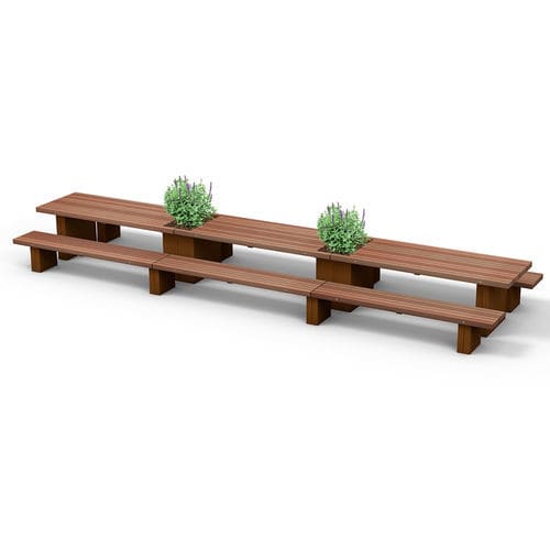 Tavolo da picnic contemporaneo - Solid Green - Streetlife - in legno / con supporto in acciaio galvanizzato / con supporto in acciaio termolaccato