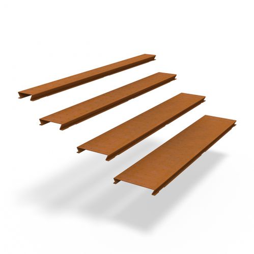 Pavimento in acciaio COR-TEN® - CORDECK® VARIADOS - Streetlife - per esterni / per il settore terziario / a doghe