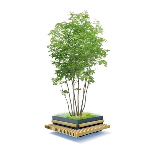 Fioriera in plastica riciclata - ROUGH&amp;READY - Streetlife - in acciaio COR-TEN® / in legno / in acciaio inossidabile verniciato a polvere