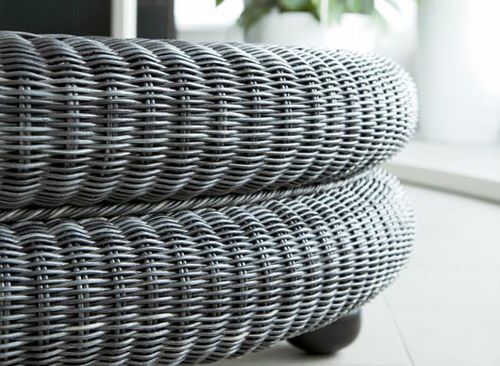 Tavolino basso contemporaneo - MELANGE - Dolcefarniente by DFN srl - in vetro / in rattan / in vimini