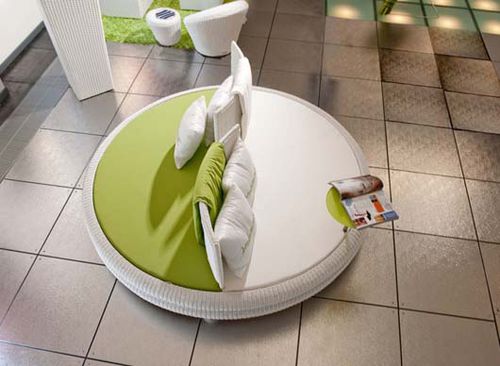 Divano rotondo - MOOFUSHI - Dolcefarniente by DFN srl - contemporaneo / da giardino / in resina intrecciata