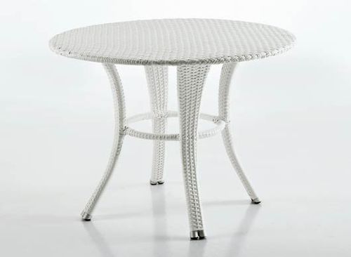 Tavolo contemporaneo - IMPERIA - Dolcefarniente by DFN srl - in resina intrecciata / con base in resina / rotondo