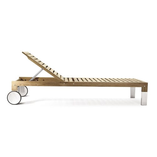 Lettino prendisole contemporaneo - TAJI - KENKOON - in Textilene® / in teak / da giardino