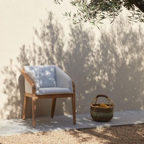 Sedia da pranzo contemporanea - Sunrise  - MANUTTI - da esterno / in tessuto / con supporto in teak