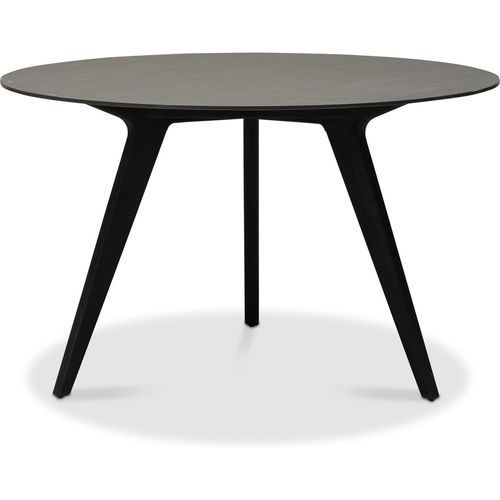 Tavolo alto contemporaneo - Torsa  - MANUTTI - in ceramica / con supporto in teak / rotondo