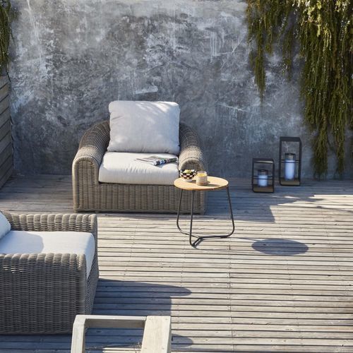 Tavolo d'appoggio contemporaneo - Mood  - MANUTTI - in teak / in ceramica / in HPL