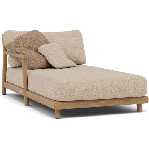 Dormeuse contemporanea - Muyu right - MANUTTI - in tessuto / in teak / con supporto in teak