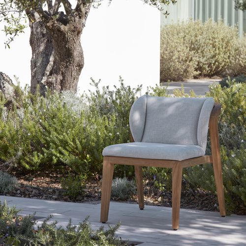 Sedia da pranzo contemporanea - Sunrise  - MANUTTI - da esterno / in Batyline® / con supporto in teak