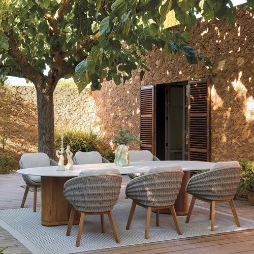 Tavolo contemporaneo - OGADO - MANUTTI - in legno / in teak / in legno