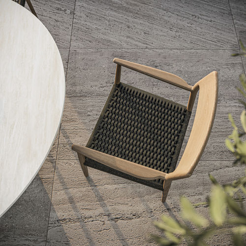 Sedia da pranzo Retro - TAMO - MANUTTI - per esterni / in teak / in vimini