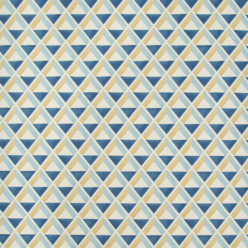 Carta da parati contemporanea - CANNES - GP & J BAKER - con motivi geometrici / a effetto dimensionale / blu