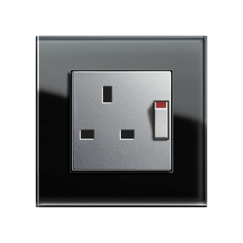 Presa di corrente - BRITISH STANDARD (BS 1363-2) - Gira - da incasso / in vetro / contemporanea