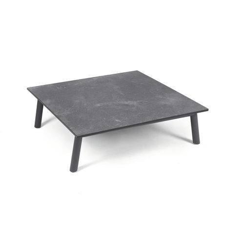 Tavolo d'appoggio design - LUNA - FISCHER MÖBEL - in acciaio inossidabile / quadrato / imbottito