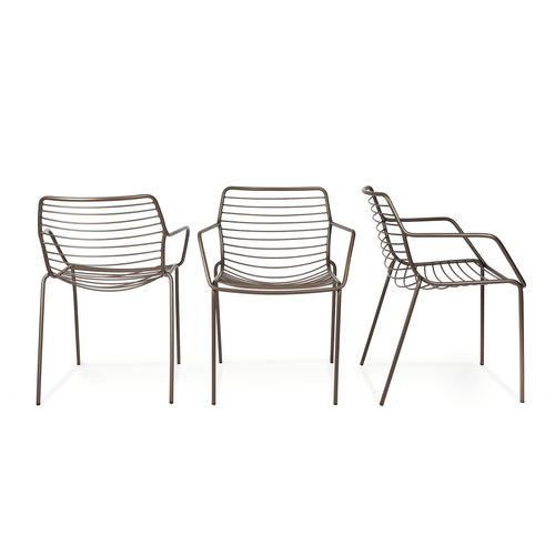 Poltrona design - CLARIS - FISCHER MÖBEL - in tessuto / in acciaio inossidabile / impilabile