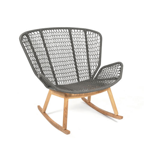 Poltrona contemporanea - WING LIGHT - FISCHER MÖBEL - in corda / in teak / con cuscino rimovibile