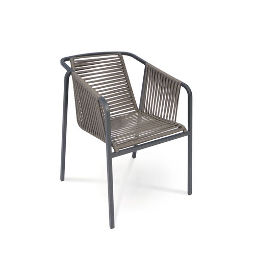 Sedia da giardino contemporanea - SUITE - FISCHER MÖBEL - da esterno / in corda / con supporto in acciaio inossidabile