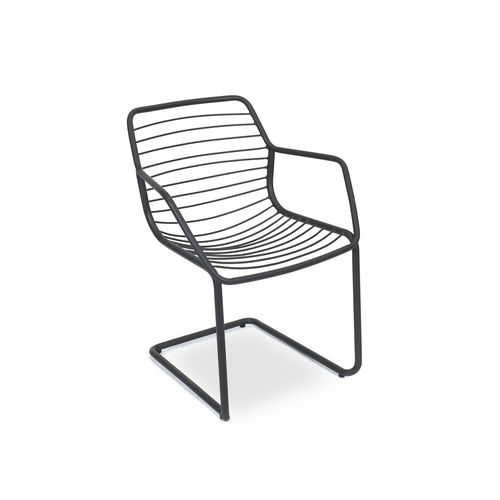 Sedia da giardino contemporanea - CLARIS - FISCHER MÖBEL - da esterno / in acciaio inossidabile / con supporto in acciaio verniciato a polvere