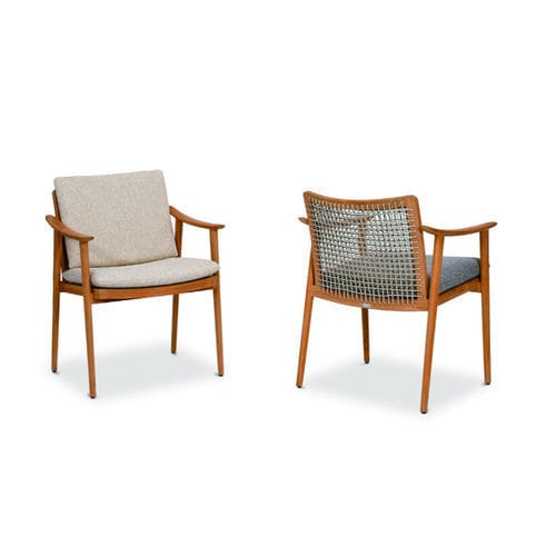 Sedia da giardino contemporanea - KENO - FISCHER MÖBEL - da esterno / in teak / in vimini