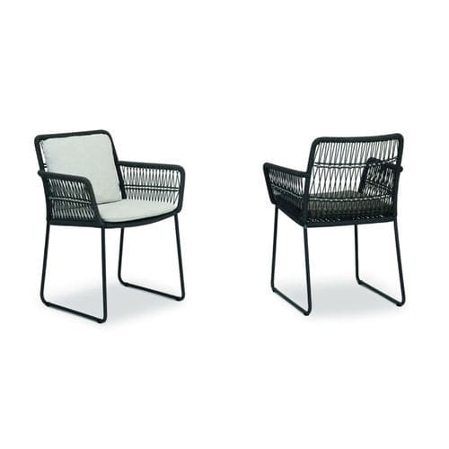 Sedia da giardino contemporanea - FILO - FISCHER MÖBEL - da esterno / in corda / con supporto in acciaio inossidabile lucido