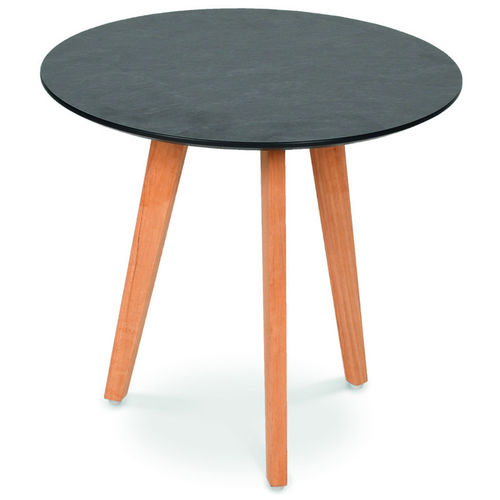 Tavolo d'appoggio contemporaneo - ATLANTIC - FISCHER MÖBEL - in teak / con supporto in teak / rotondo