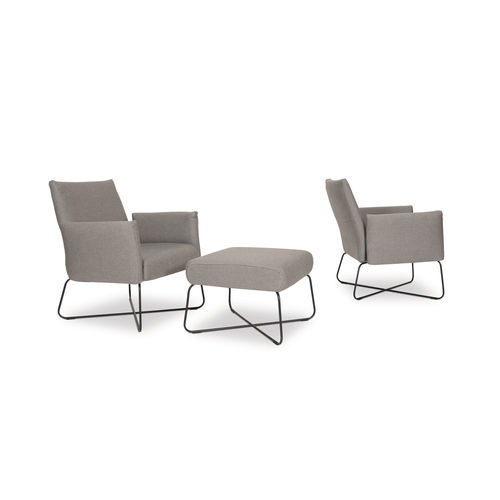 Poltrona contemporanea - KALOS - FISCHER MÖBEL - in Sunbrella® / in acciaio inossidabile / con poggiapiedi