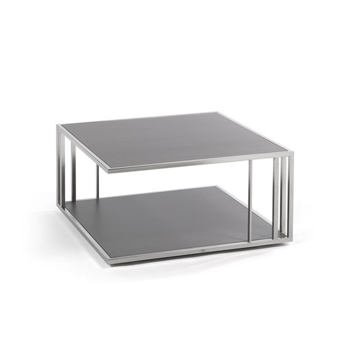 Tavolino basso contemporaneo - SUITE LOUNGE - FISCHER MÖBEL - in ceramica / con supporto in acciaio inossidabile / rettangolare