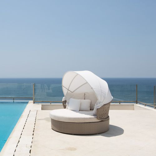 Dormeuse contemporanea - JOURNEY - SKY LINE DESIGN - in tessuto / da giardino / a baldacchino