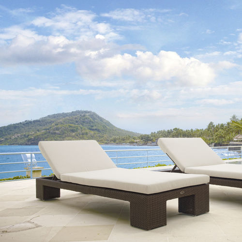Lettino prendisole contemporaneo - PACIFIC  - SKY LINE DESIGN - in tessuto / in rattan / con schienale regolabile