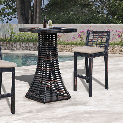 Tavolo alto contemporaneo - TOPAZ  - SKY LINE DESIGN - in legno / con supporto in legno / quadrato