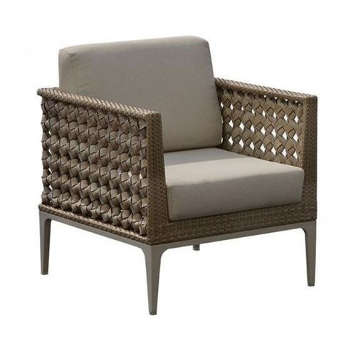 Poltrona contemporanea - HEART  - SKY LINE DESIGN - in tessuto / in resina intrecciata / beige